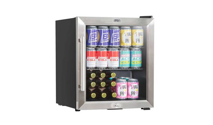 Baridi 50L Lockable Mini Drinks Fridge - Stainless Steel