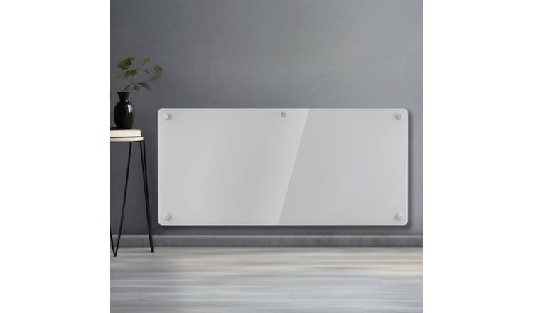 Futura 2000W Electric Panel Heater Timer & Thermostat - White Glass