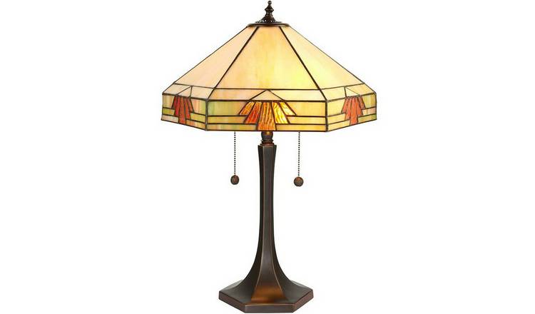 Loops Direct Dark Star Glass and Die Cast Zinc Alloy Table Lamp - Dark Bronze