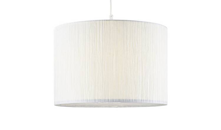 Happy Homewares White Sleek Crafted from Wrinkled White Pendant Shade - 30cm