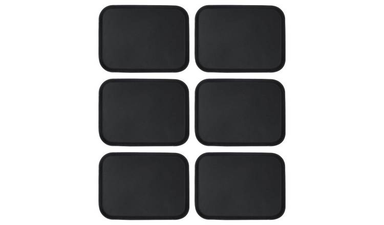 Argon Tableware Set of 6 Rectangle Non-Slip Serving Trays - 56 x 41cm