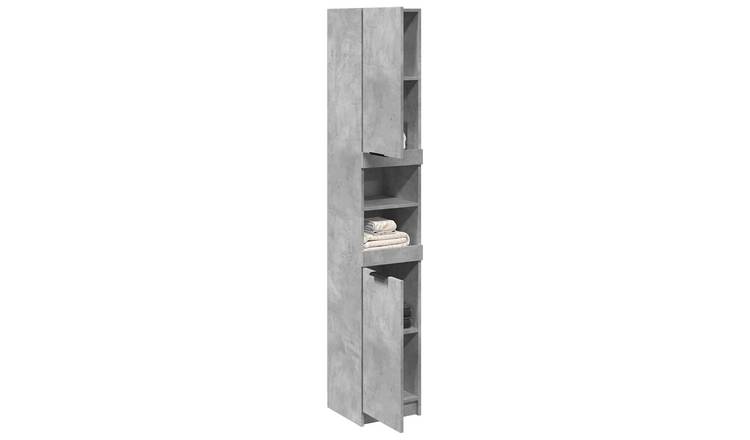 Walplus Engineered Wood Bathroom Cabinet - Concrete Grey - 32 x 34 x 188.5 cm