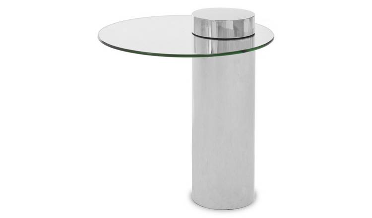 Orsina Oria Glass Side Table – Silver