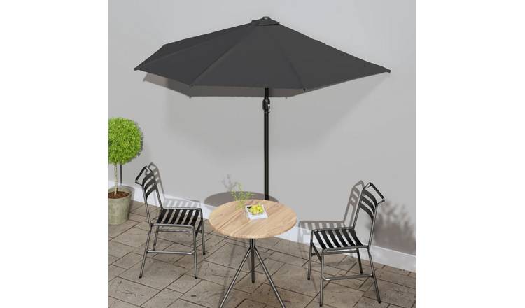 Walplus Garden Parasol - Anthracite - 270 x 144 x 222 cm