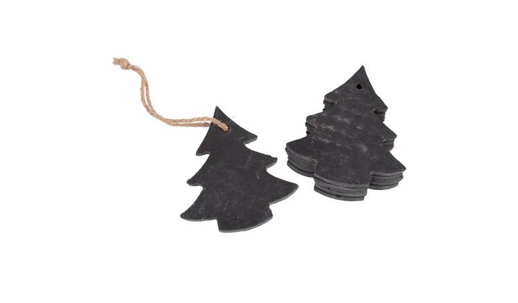 Nicola Spring Slate Christmas Tree Decorations - Tree - Pack of 6