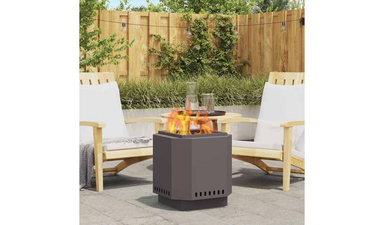 Walplus Steel Smokeless Fire Pit - Black - 48 x 48 x 51 cm