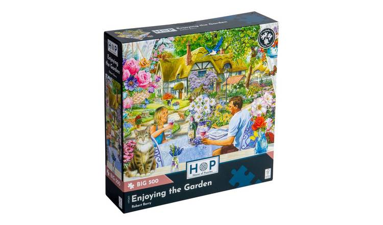 The House of Puzzles Enjoying the Garden BIG 500 Piece Jigsaw Puzzle