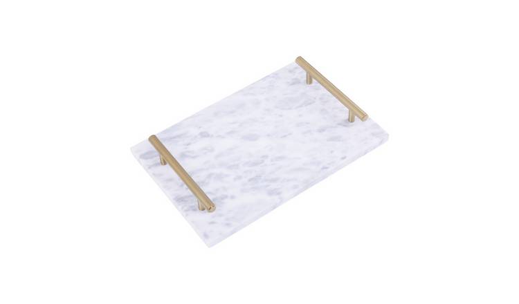 Orsina Salerno Marble Serving board with Handles - Grey
