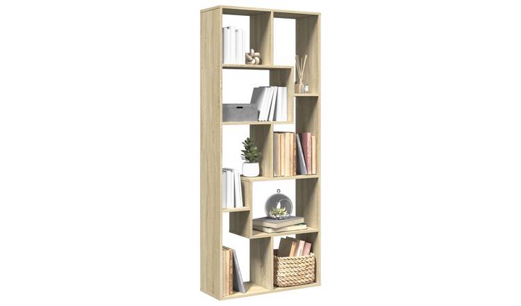 Walplus Engineered Wood Book Cabinet - Light Oak - 67 x 25 x 161.5 cm