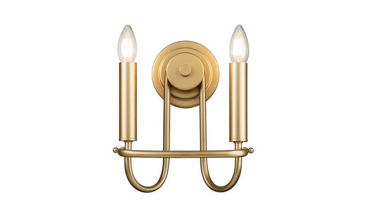 Elstead Capitol 2 Arm Wall Light - Painted Natural Brass