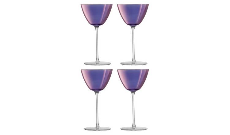LAS International Set of 4 Aurora Martini Glasses 195ml - Polar Violet