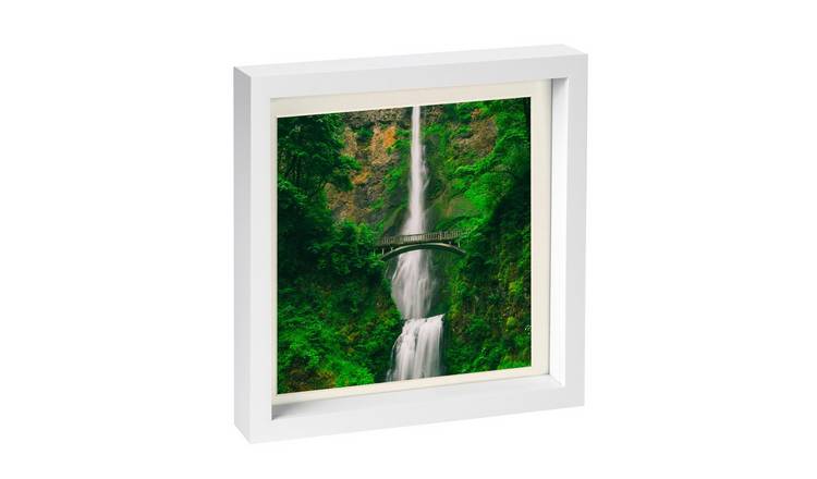 Nicola Spring 3D Box Photo Frame - 10" x 10" with Mount - White