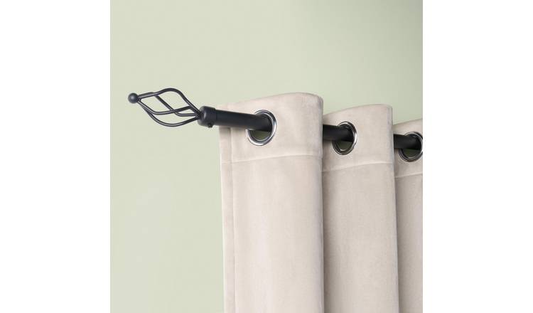 OHS 28mm Twist Extendable Curtain Pole 120-220cm - Black