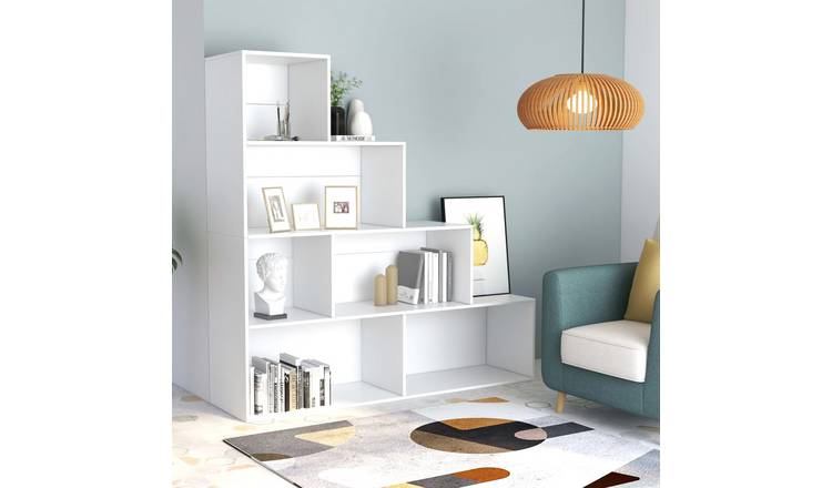 Walplus Engineered Wood Book Cabinet - White - 155 x 24 x 160 cm