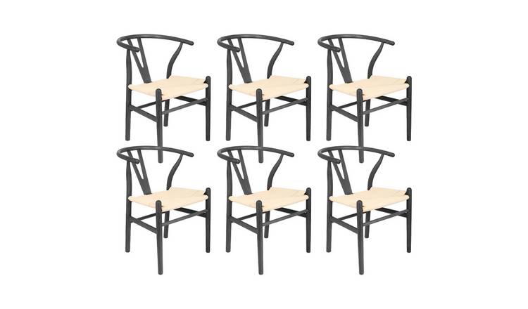 Nicholas Winter Beech Wood Danish Style Dining Chairs - Black