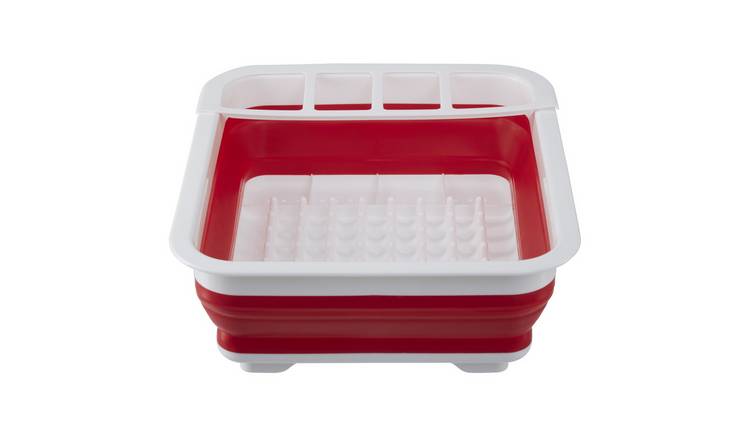 Orsina Umbria Collapsible Dish Rack - Red and White