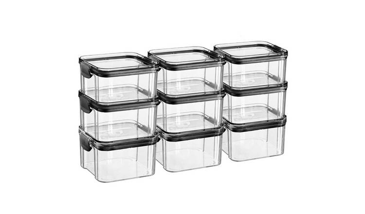 Argon Tableware Food Storage Containers - Black - Pack of 9