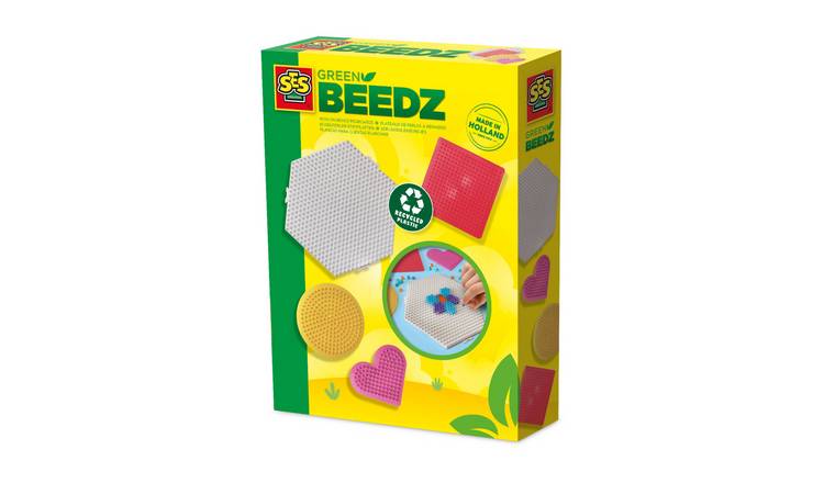SES Creative Green Beedz Iron On Beads 4 Piece Pegboards