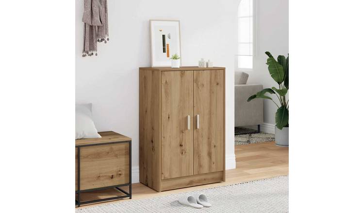 Walplus Engineered Wood Shoe Cabinet - Artisan Oak - 60 x 35 x 92 cm