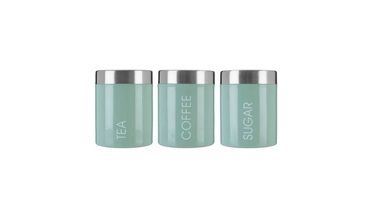 Orsina Liberty Set of 3 Sage Enamel Canisters – Green
