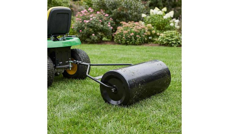 Walplus  110L Iron Garden Lawn Roller - Black - 120 x 99 cm