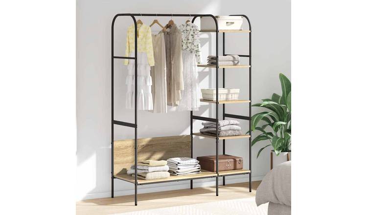 Walplus Clothes Rack with Shelf Engineered - Brown - 120 x 44 x 160 cm