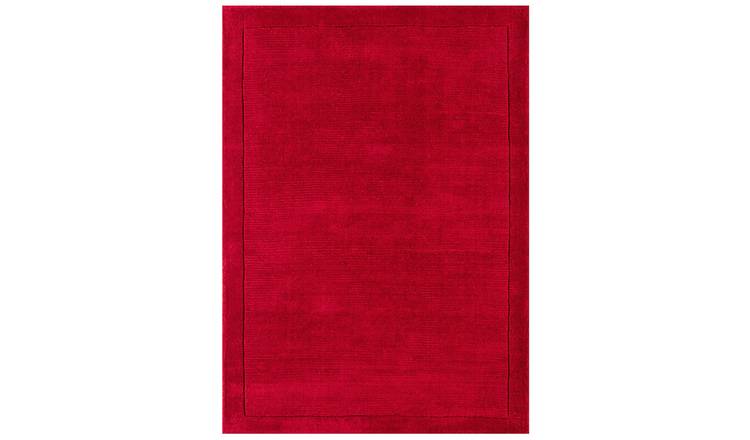 Mega Flooring Red Handmade Plain Rug - 80 x 150cm