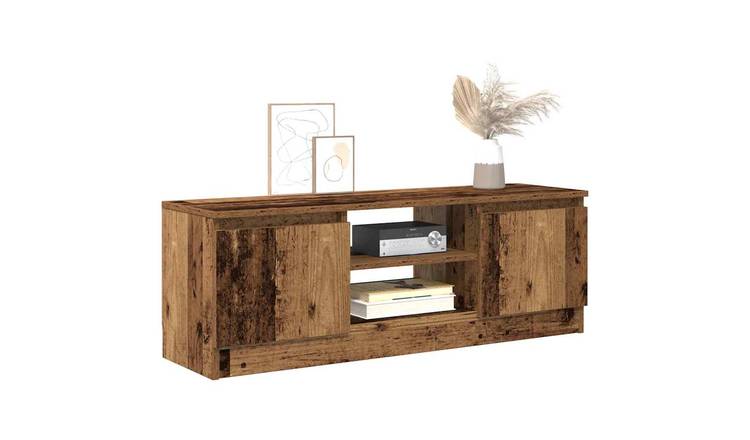 Walplus Engineered Wood TV Cabinet - Dark Wood - 102 x 30 x 36 cm