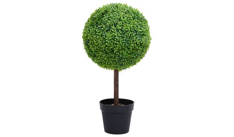 Walplus Artificial Boxwood Plant with Pot Ball Shaped - Green - 50 cm