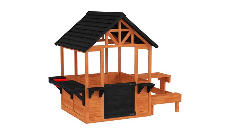 Aiyaplay 3-8 Years Wooden Table, Benches, Sink and Snack Bar – Light Brown