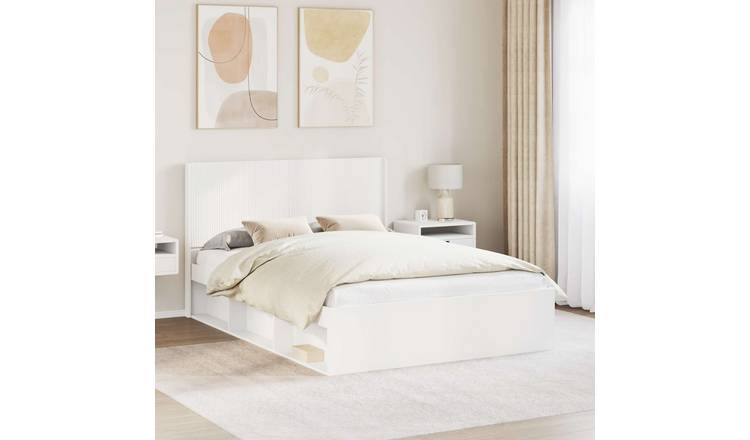 Walplus Engineered Wood Single Storage Headboard Wooden Headboard - White