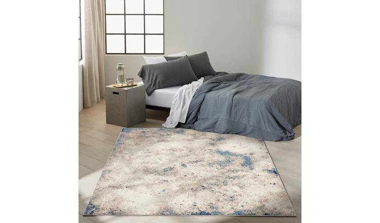 Mega Flooring White Modern Abstract Runner - 66 x 229cm