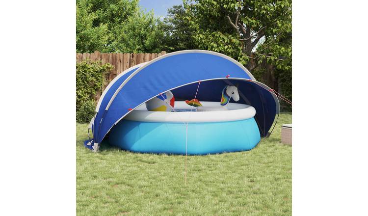 Walplus Polyester Pool Dome - Azure Blue - 405 x 405 x 192 cm