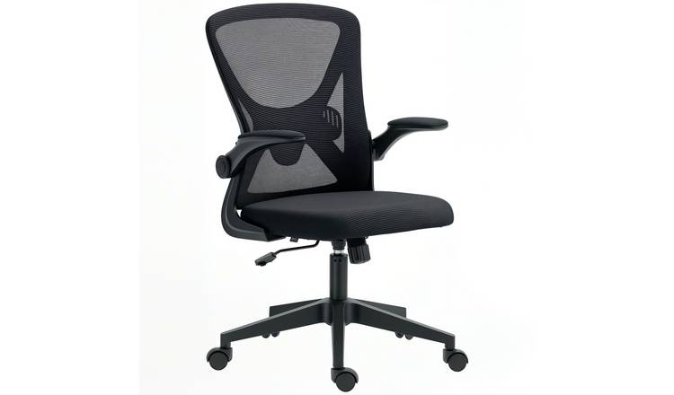 Vinsetto Flip-up Armrests Ergonomic Mesh Office Chair - Black