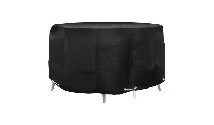 Walplus PE Round 10 Eyelets Garden Furniture Cover - Black - 230 x 90 cm