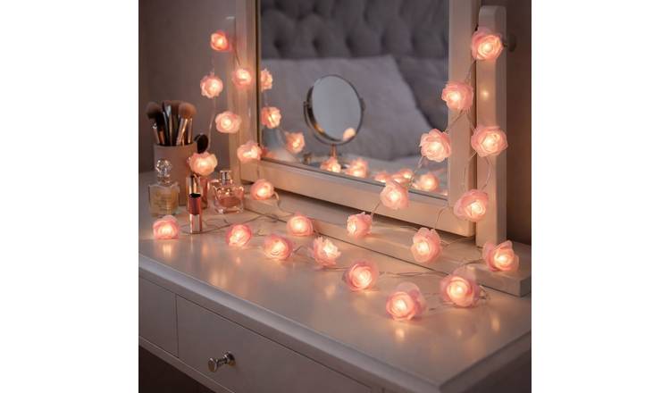 Neo Pink Rose 20 LED String Battery Operated Fairy Lights