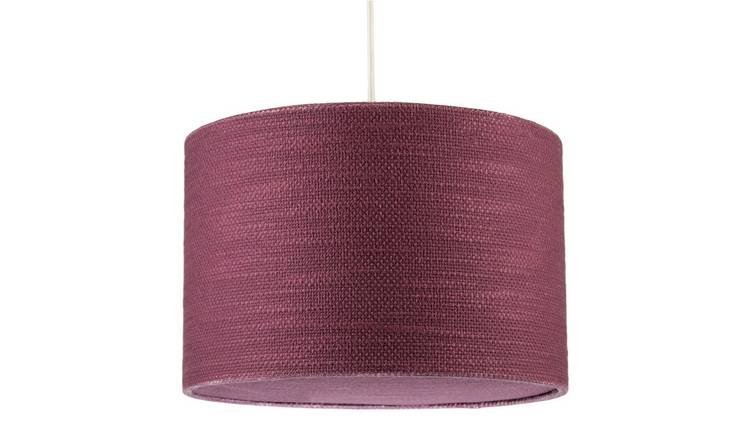 Happy Homewares Tawny Port Burgundy Textured Linen Pendant Shade - 30cm