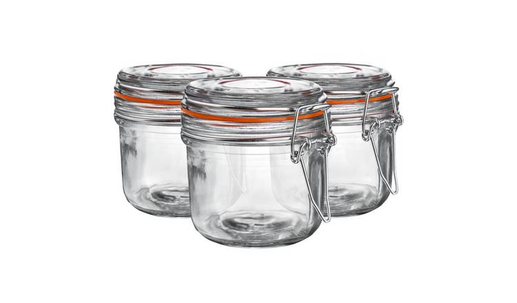 Argon Tableware Glass Storage Jars - Pack of 3