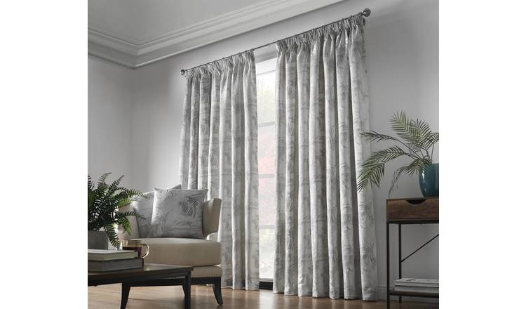 Alan Symonds Fiji Pencil Pleat Curtains - Silver - 168 x 183cm