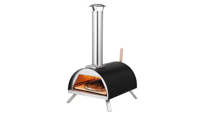 Haven Multi Fuel Pizza Oven With Thermometer And Pizza Paddle - Black Silver