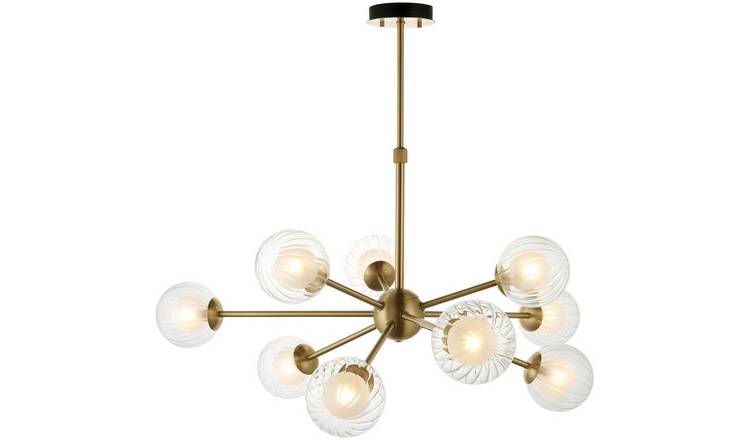 Loops Direct Steel and Glass LED Pendant Light - Satin Brass