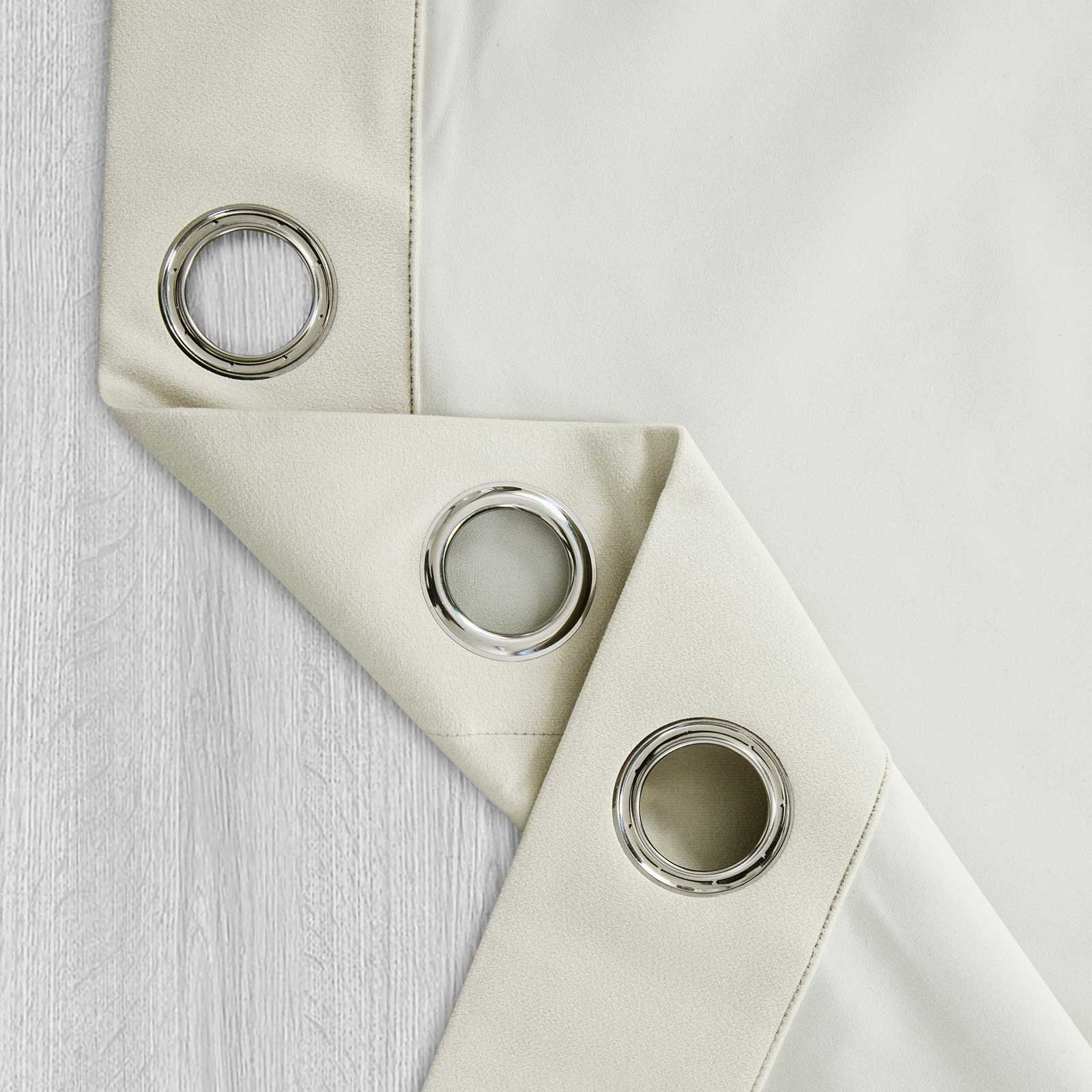 Homescapes Cream Thermal 100% Blackout Velvet Curtains - 117cm x 183cm - Image 4