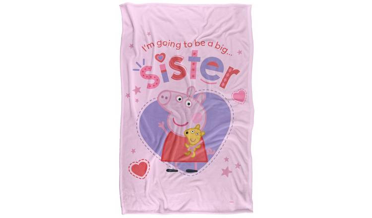 Peppa Pig Big Sister White Blanket - 152cm x 127cm