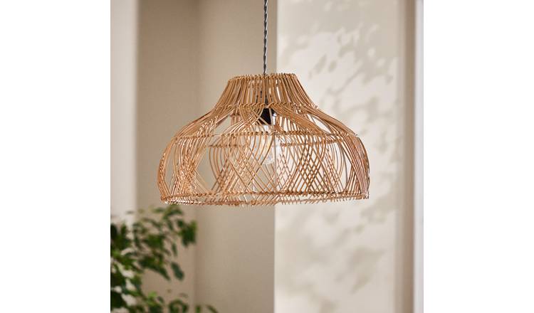 Dibor Twisted Cane Ceiling Shade - Natural