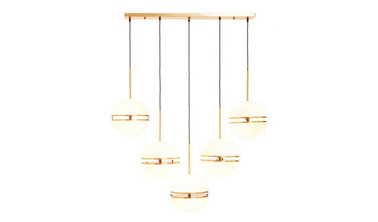 Orsina Abira Five Ball Pendant Light - Brass