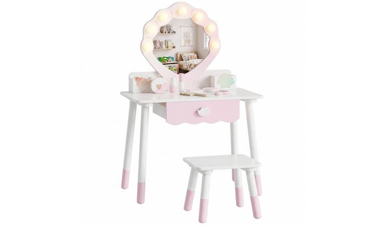 AIYAPLAY 3-8 Years Light Up Dressing Table and Chair Set – Pink
