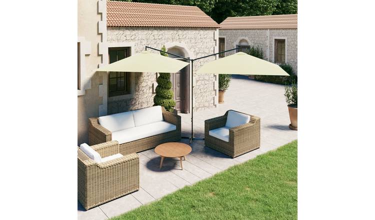 Walplus Polyester Garden Parasol - Sand - 600 x 290 x 260 cm