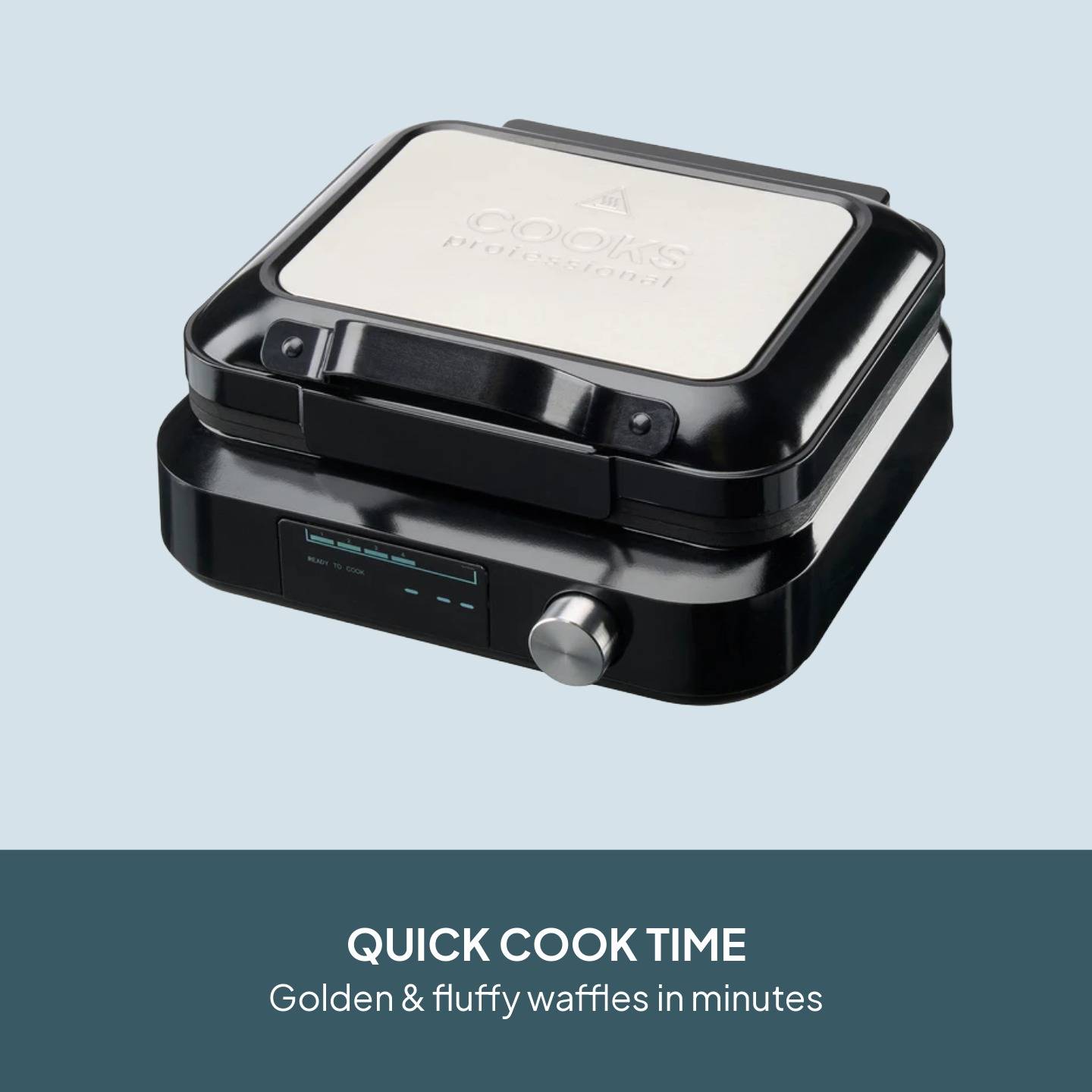 Cooks Professional Digital Waffle Maker with Non-Stick Plates & Spatula - Image 2