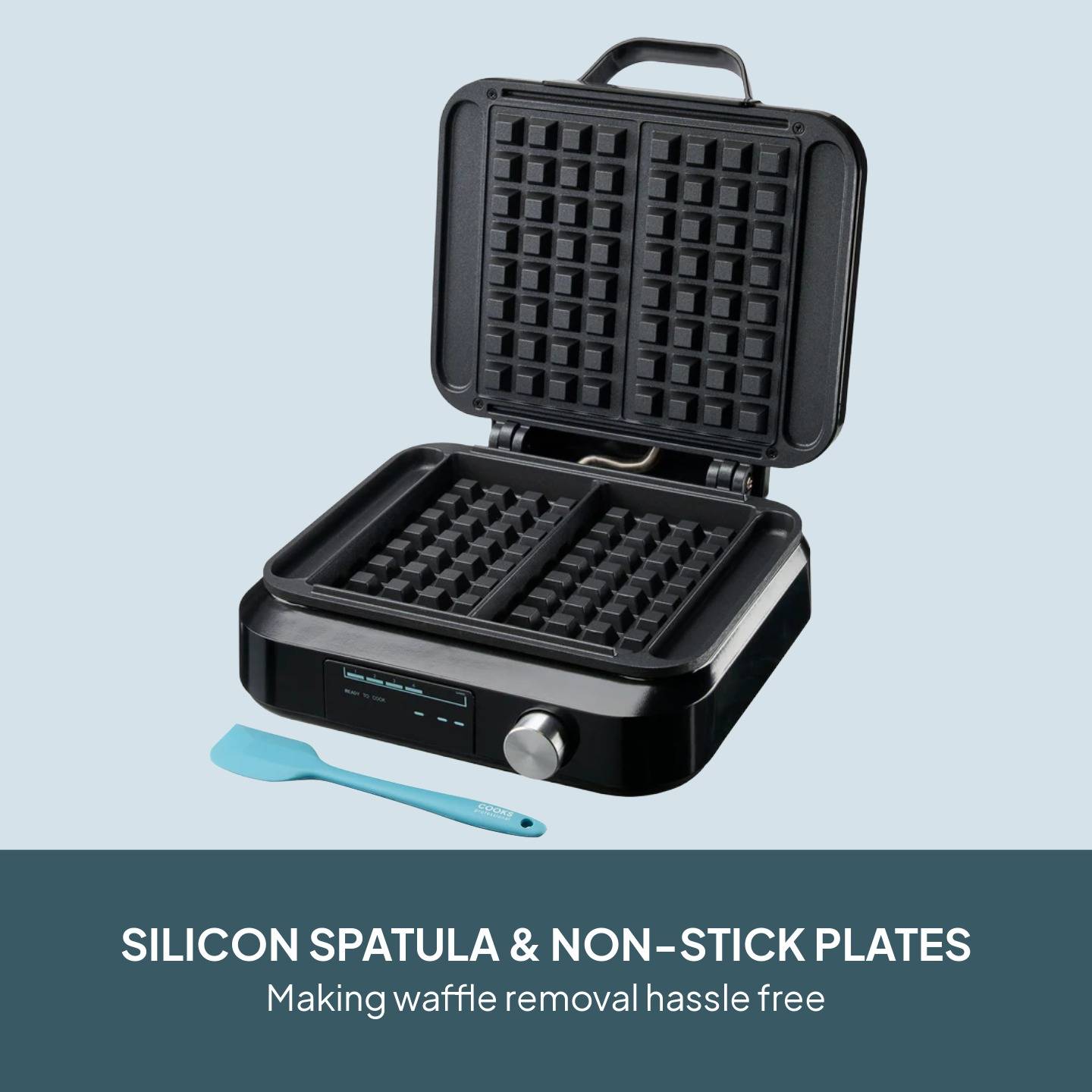 Cooks Professional Digital Waffle Maker with Non-Stick Plates & Spatula - Image 3