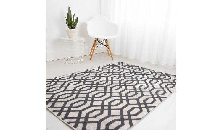 DS Living Bellagio Patterned Rug - Beige & Anthracite - 290x200cm